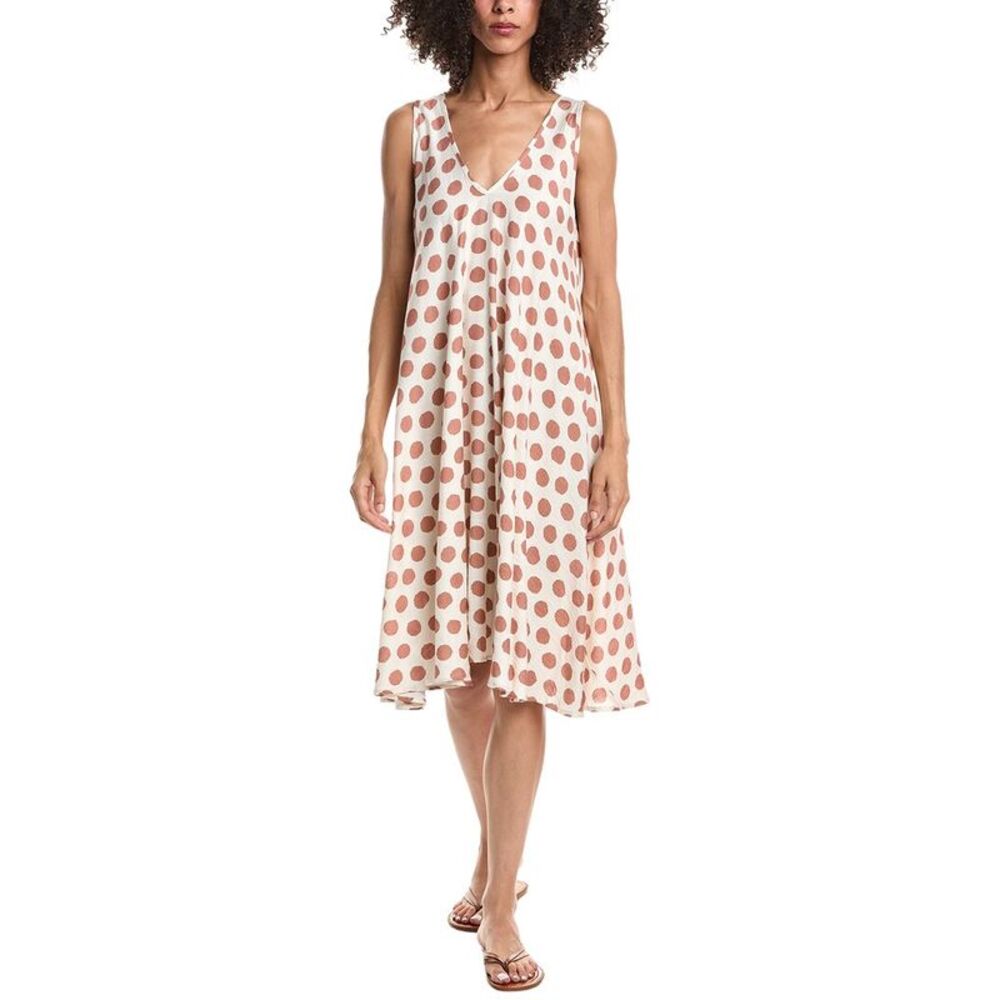 Anna Kay Womens Dots Dress, Brown